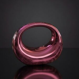 Pink Metallic Sculptural Purse – Statement Handbag
